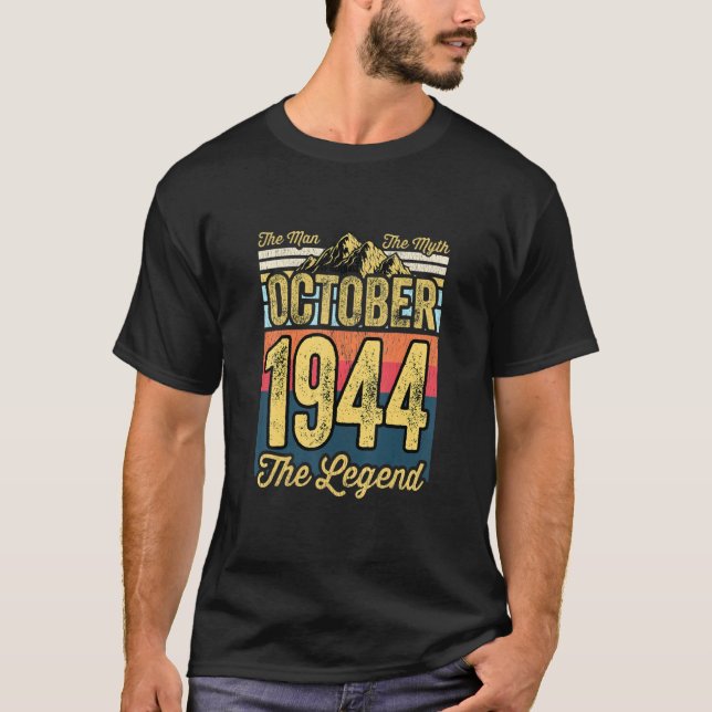 Camiseta Los hombres 77 años El hombre el mito la leyenda O (Anverso)
