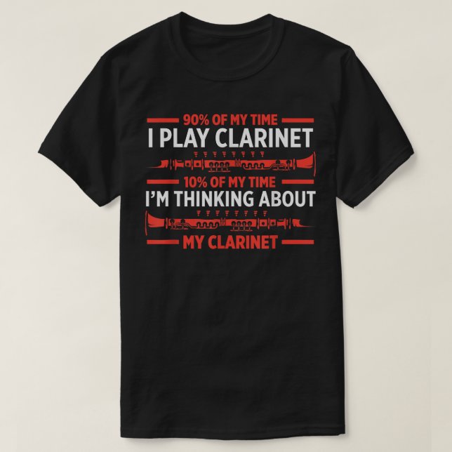 Camiseta Los Hombres 90 De Mi Tiempo Yo Juego Clarinet 10 I (Diseño del anverso)