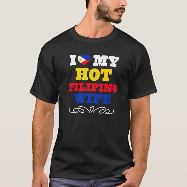 Camiseta Los hombres a los que amo a mi esposa filipina cal (Anverso)