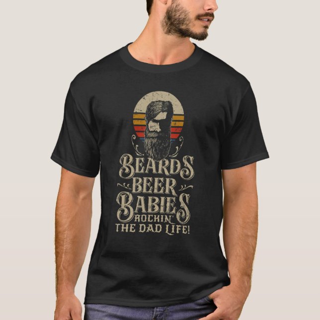 Camiseta Los Hombres Abarcan Cervezas Y Bebés Retro La Vida (Anverso)