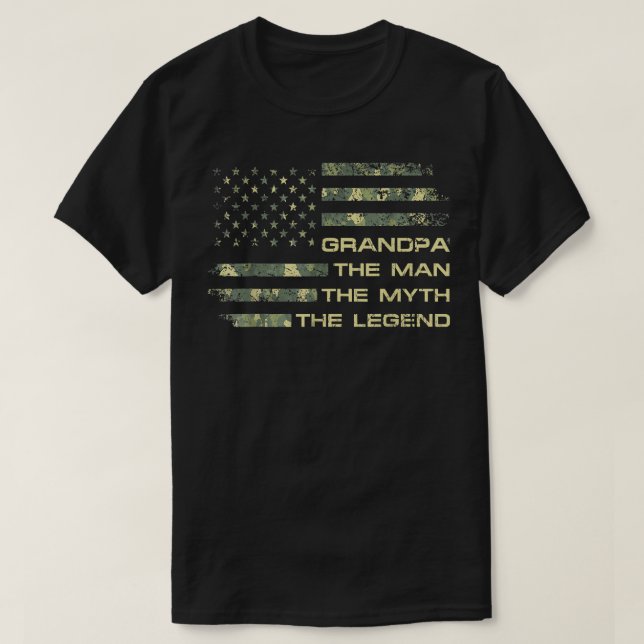 Camiseta Los Hombres Abuelo El Hombre El Mito La Leyenda Pa (Diseño del anverso)