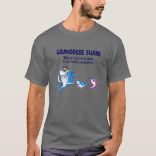 Camiseta Los Hombres Abuelo Tiburón Como Un Tiburón Normal