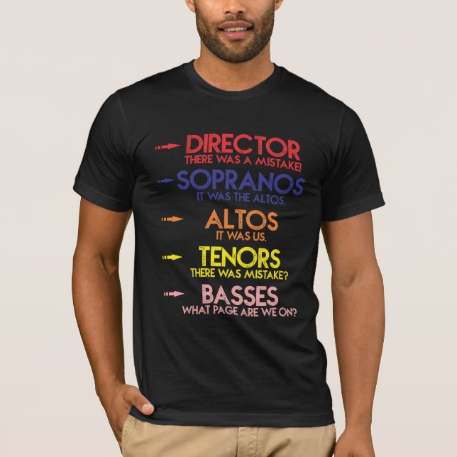 Camiseta Los hombres cantantes del coro divertido de la (Anverso)