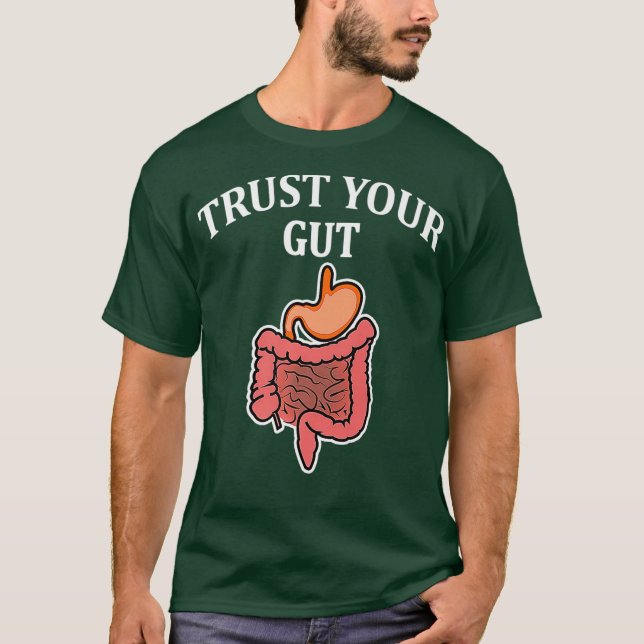 Camiseta Los hombres confían en sus intestinos humanos anat (Anverso)