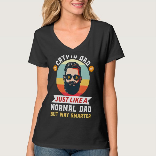 Camiseta Los Hombres Cripto A Papá Como Un Criptocuro Norma (Anverso)