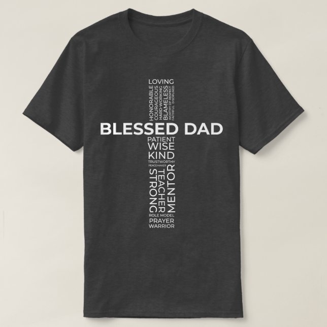 Camiseta Los hombres cristianos bendecidos papá cruzan el d (Diseño del anverso)