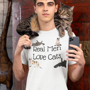 Camiseta Los hombres de verdad aman a los gatos