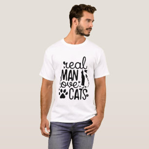 Camiseta Los hombres de verdad aman a los gatos – Divertida