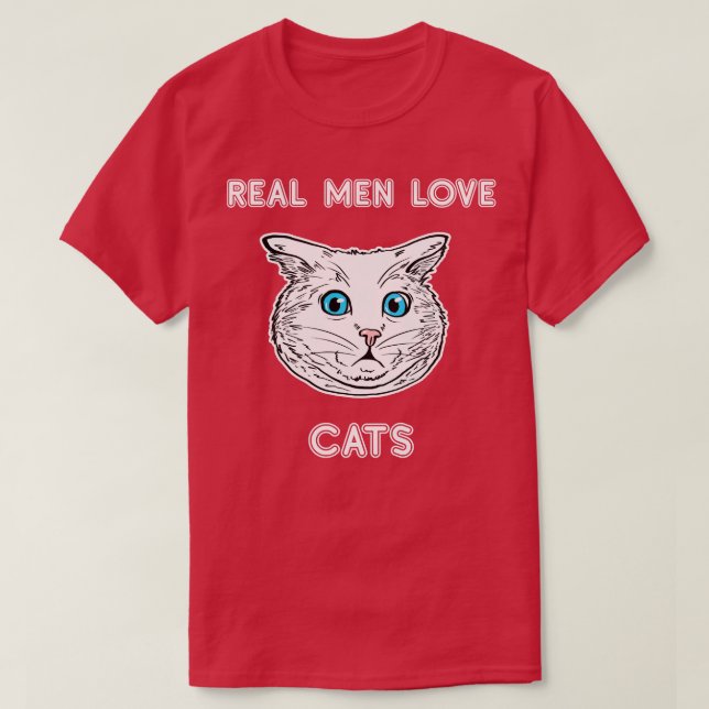 Camiseta Los hombres de verdad aman a los gatos el gato el  (Diseño del anverso)