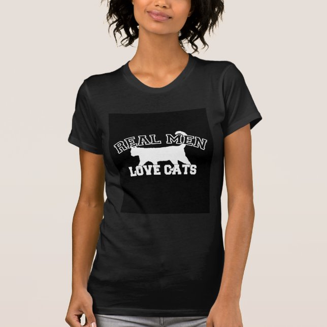 Camiseta Los hombres de verdad aman la silueta de los gatos (Anverso)