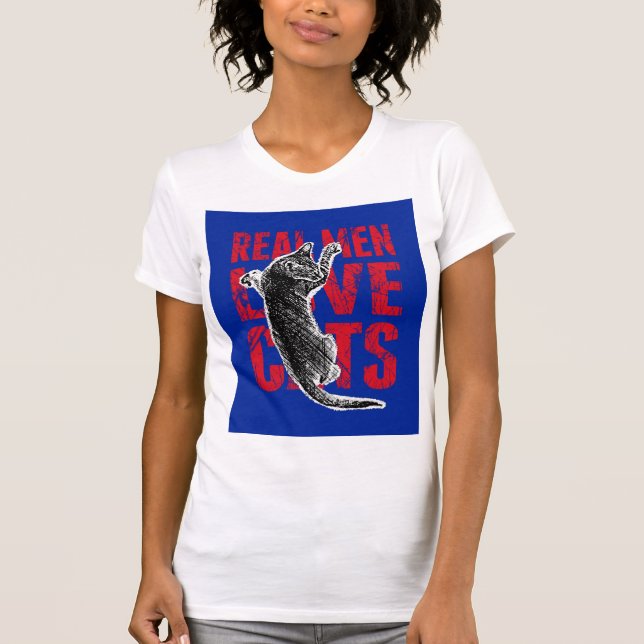 Camiseta Los hombres de verdad aman los gatos (Anverso)