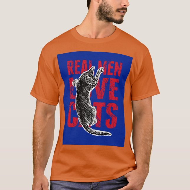 Camiseta Los hombres de verdad aman los gatos (Anverso)