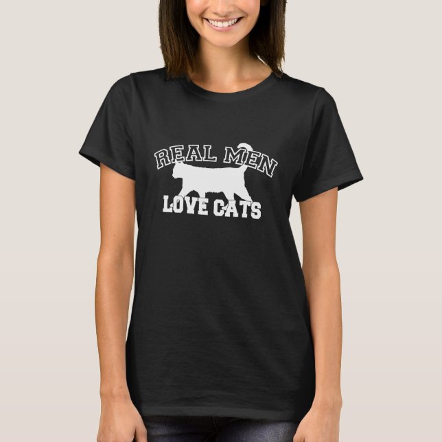 Camiseta Los hombres de verdad aman los gatos (Anverso)