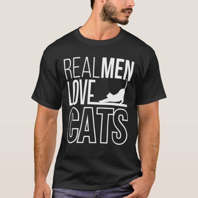 Camiseta Los hombres de verdad aman los gatos (Anverso)