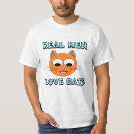 Camiseta LOS HOMBRES DE VERDAD AMAN LOS GATOS Cara de Gato