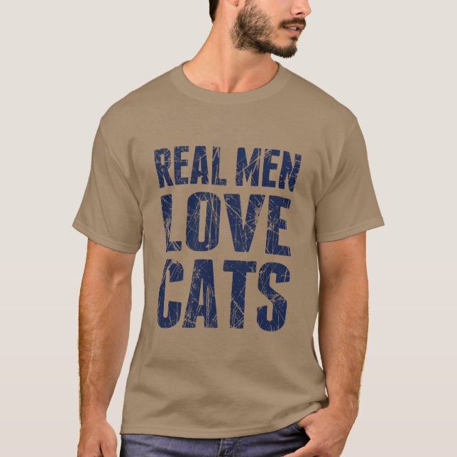 Camiseta Los hombres de verdad aman los gatos con un estilo (Anverso)