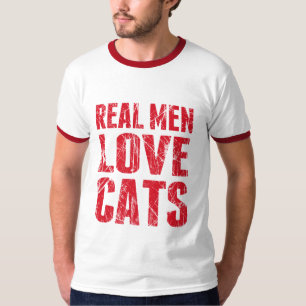 Camiseta Los hombres de verdad aman los gatos con un estilo