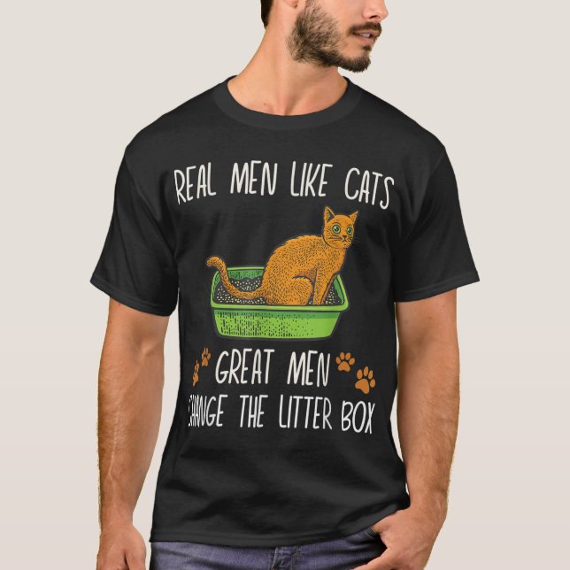 Camiseta Los hombres de verdad como los gatos grandes hombr (Anverso)