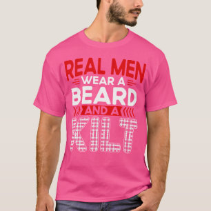 Camiseta Los hombres de verdad escoceses usan barba y kilt