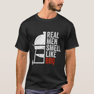 Camiseta Los hombres de verdad huelen a barbacoa divertida