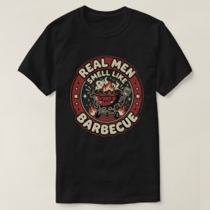 Camiseta Los hombres de verdad huelen a BBQ   Regalo divert
