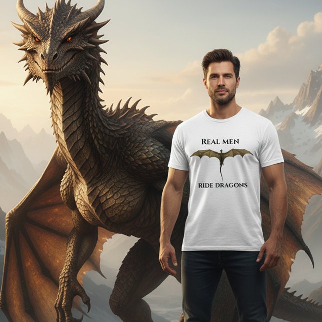 Camiseta Los hombres de verdad montan dragones (Subido por el creador)