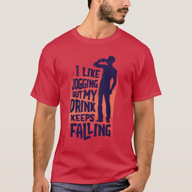 Camiseta Los Hombres Divertidos Aman A La Cerveza Jogging F (Anverso)