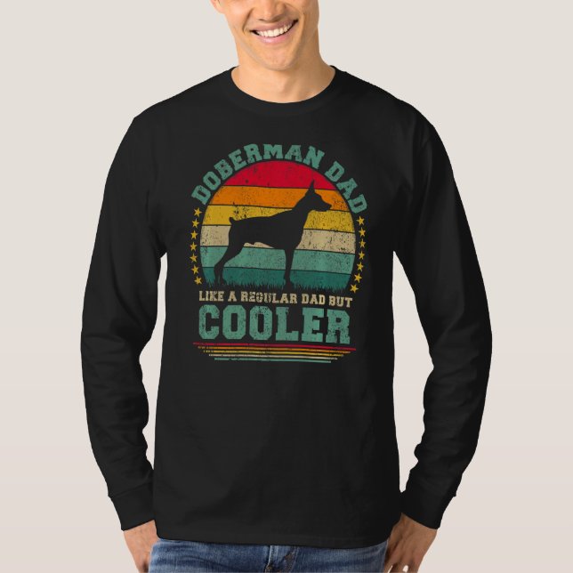 Camiseta Los Hombres Doberman Papá Como Un Padre Regular Pe (Anverso)