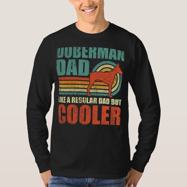 Camiseta Los Hombres Doberman Papá Como Un Padre Regular Pe (Anverso)