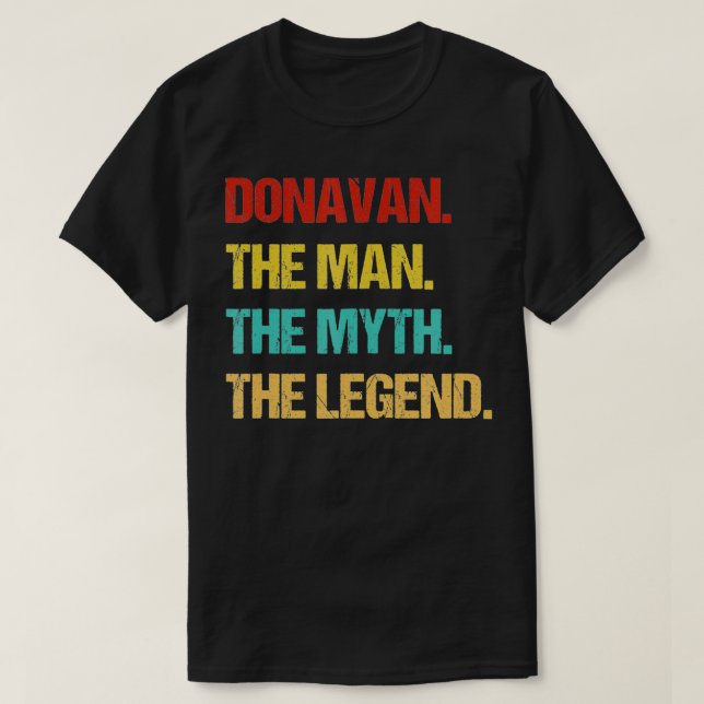 Camiseta Los Hombres Donavan El Hombre El Mito La Leyenda (Diseño del anverso)