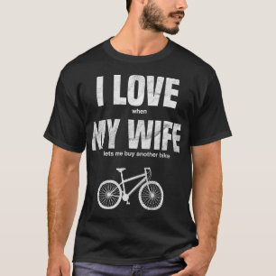 Camiseta Los hombres en bicicleta de montaña que amo cuando