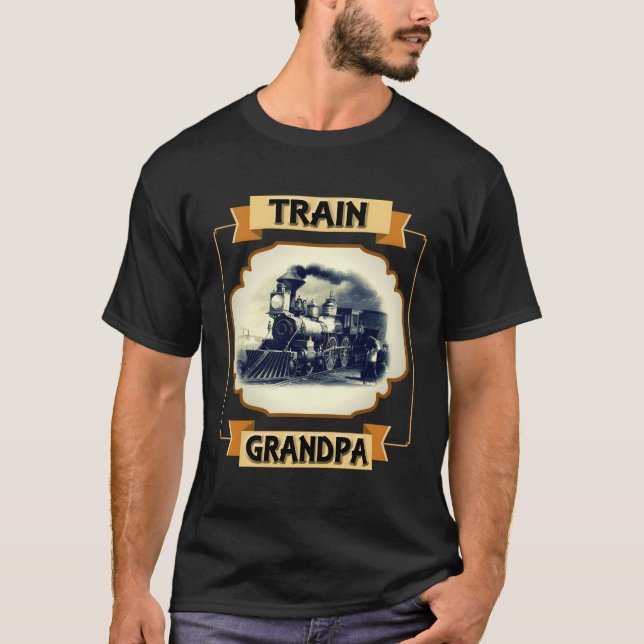 Camiseta Los hombres entrenan al abuelo Vintage Locomotive (Anverso)