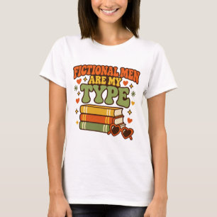 Camiseta Los hombres ficticios son mi tipo Lector de romanc