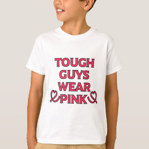 Camiseta Los hombres fuertes usan cáncer de mama rosado