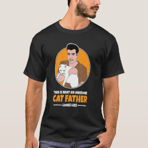 CAMISETA LOS HOMBRES GATO PADRE ESTO ES LO QUE PARECE GATO
