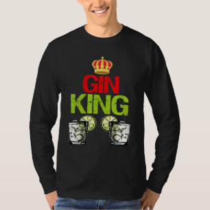 Camiseta Los Hombres Gin King Para Gin Tonic Gintonic Alcoh