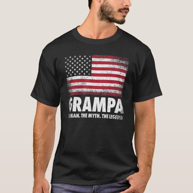 Camiseta Los Hombres Grampa El Hombre El Mito La Leyenda Ab (Anverso)