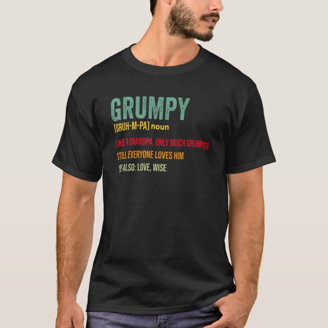 Camiseta Los Hombres Grumpa Definición Como Únicamente Un A (Anverso)