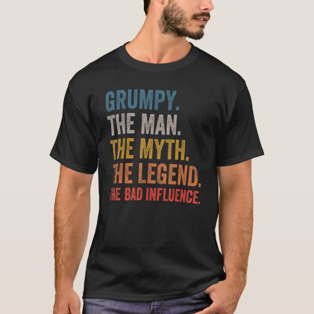Camiseta Los Hombres Gruñen Al Hombre Con El Mito De La Ley (Anverso)