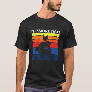 Camiseta Los Hombres Humaron Que El Carnicero De Pollo De C
