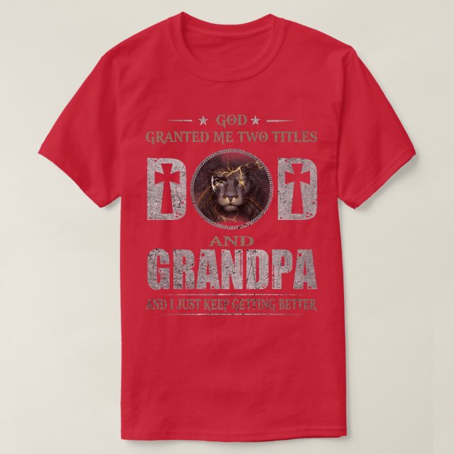 Camiseta Los Hombres Jesús León Dios Me Concedió Dos Título (Diseño del anverso)