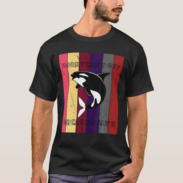 Camiseta Los hombres lamentan no poder salvar a las orcas,  (Anverso)