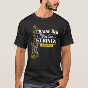 Camiseta Los Hombres Lo Elogian Con La Guitarra De Sombrere