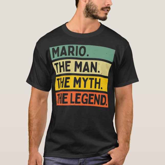 Camiseta Los Hombres Mario El Hombre El Mito La Leyenda Fun (Anverso)