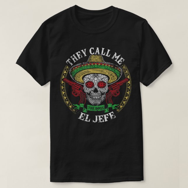 Camiseta Los Hombres Me Llaman El Jefe Cine De Azúcar Mexic (Diseño del anverso)