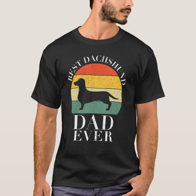 Camiseta Los hombres mejor dachshund papá alguna vez Doxie  (Anverso)