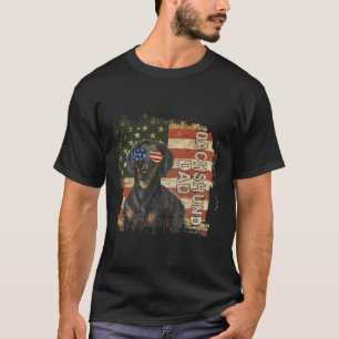 Camiseta Los Hombres Mejor Dachshund Papá Jamás Bandera Est