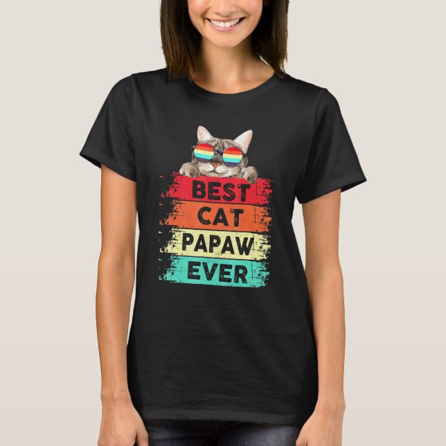Camiseta Los hombres mejor felino Papaw jamás lindo gato pa (Anverso)