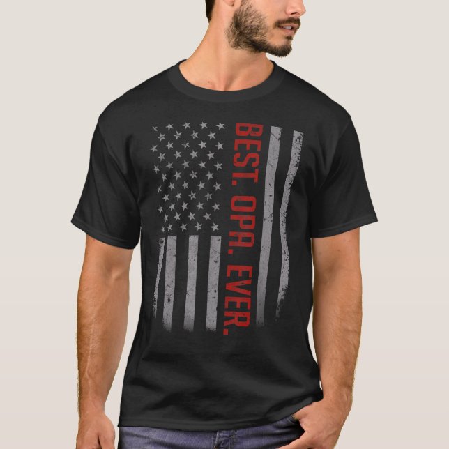 Camiseta Los Hombres Mejor Opa La Bandera De Papá Estadouni (Anverso)