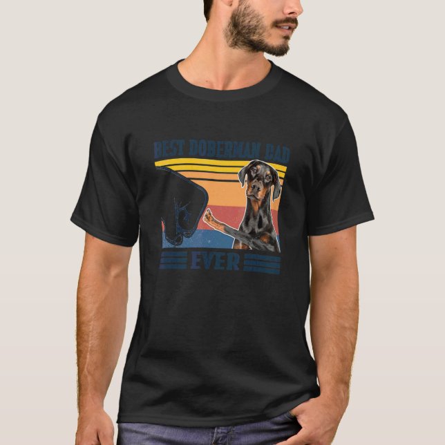 Camiseta Los hombres mejor padre doberman jamás perro Día 1 (Anverso)
